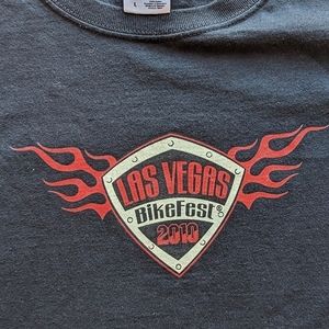 Las Vegas 2010 Bike Fest Motorcycle Rally Men Shirt Black Size‎ Large Vicente